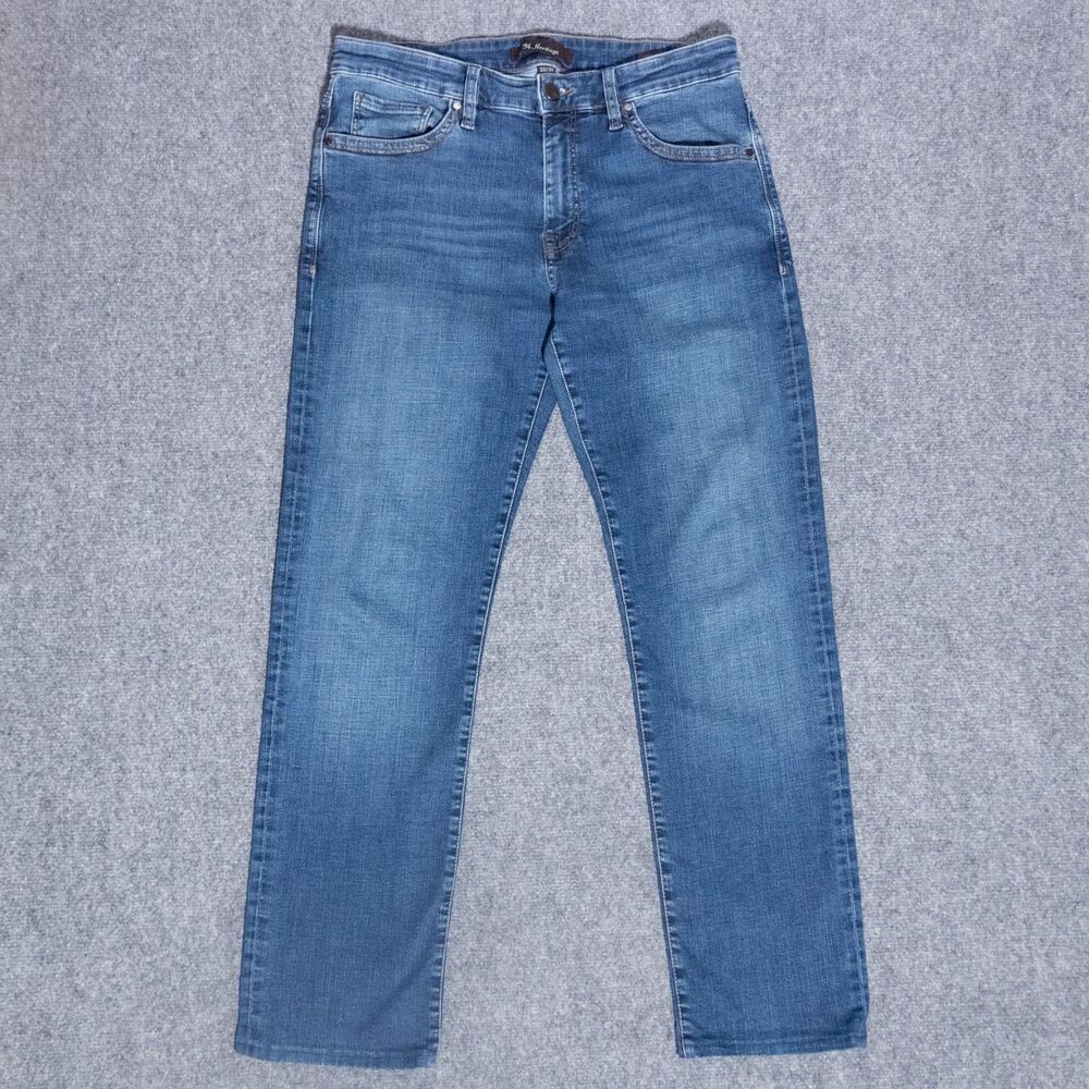 34 Heritage Courage Jeans Men's 33x31 Blue Denim Mid Rise Straight Leg Stretch